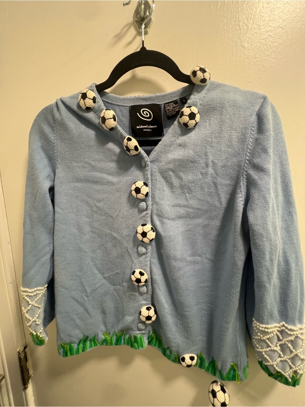 michael simon Blue Soccer Button Cardigan